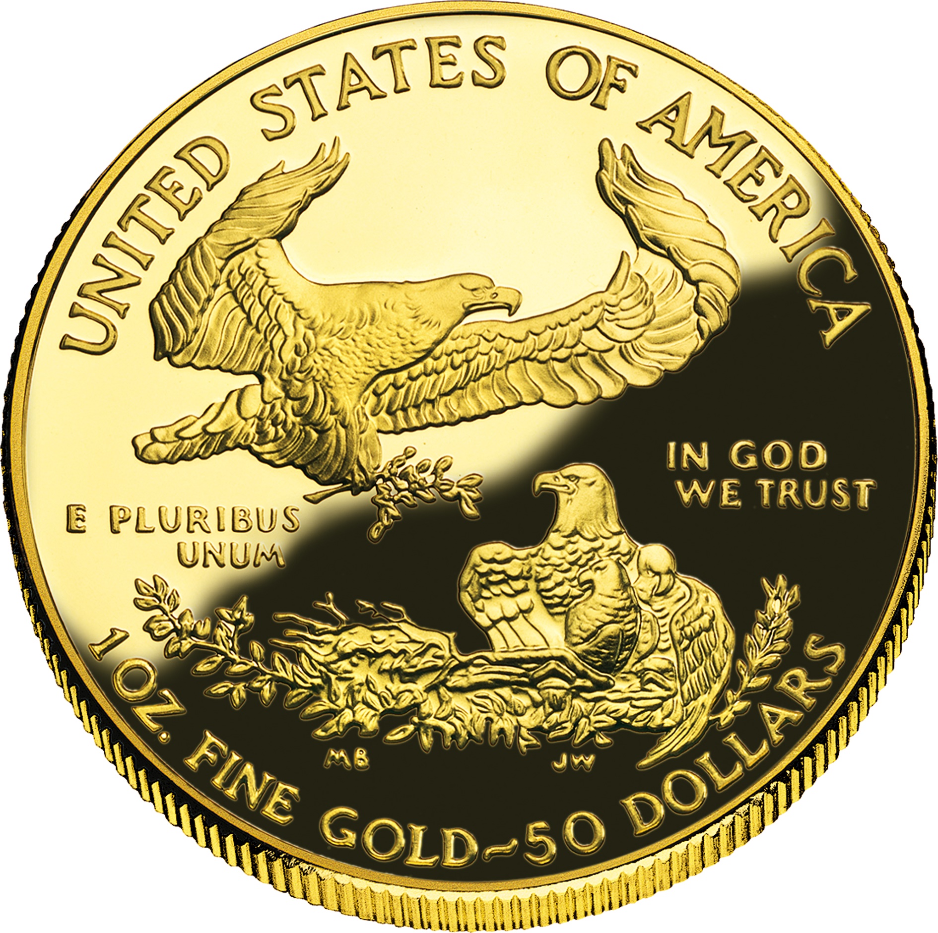American Gold Eagle 1 oz — Reverse (Family of Eagles design by Miley Busiek)
