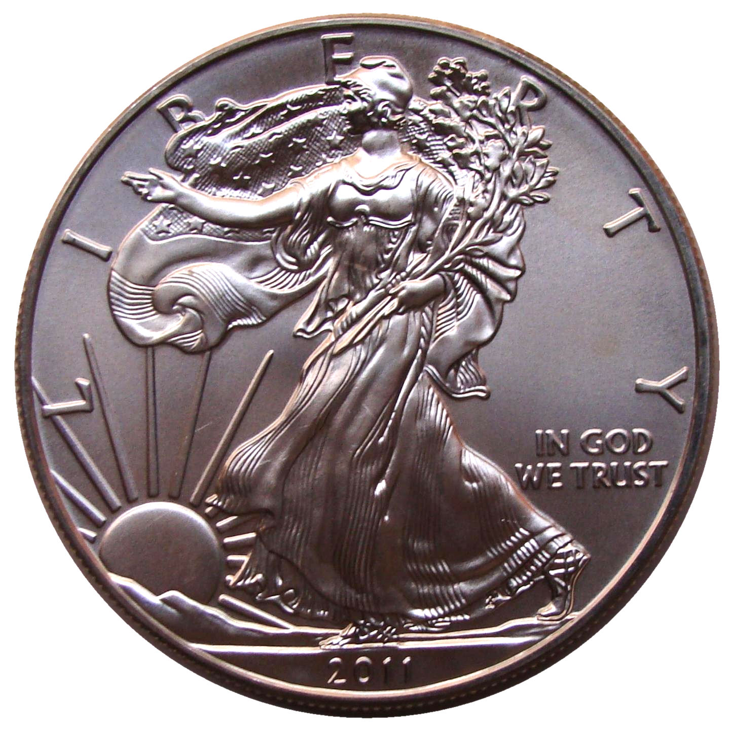 American Silver Eagle 1 oz — Obverse (Walking Liberty design by Adolph A. Weinman)
